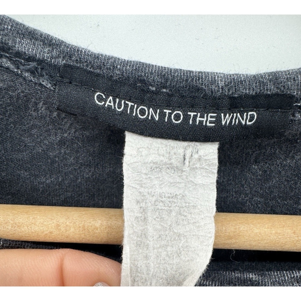 VTG Y2K Anthropologie Top XL Caution to the Wind Tee Acid Wash Retro Galaxy Star - Picture 4 of 7